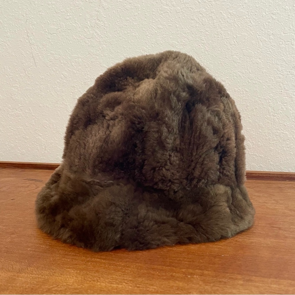 Vintage Brown Real Fur Bucket Hat - Picture 5 of 13